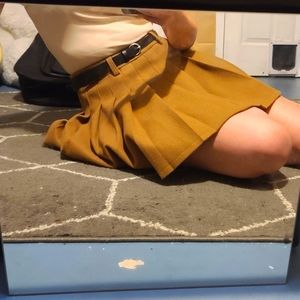 Brown Pleated Modakawa Skirt